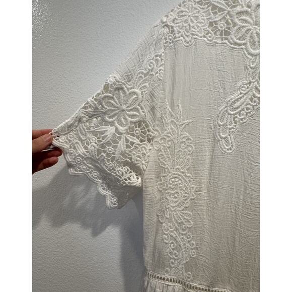 Spell & Gypsy Large Magnolia White Lace Eyelet Embroidered Babydoll Dress READ - Picture 5 of 14